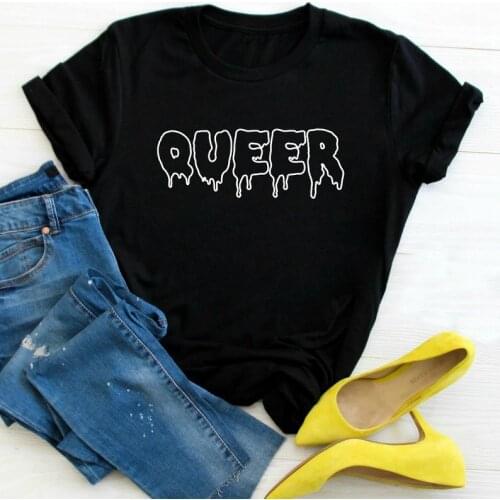 Queer lgbtq Print Women tshirt Casual Cotton Hipster Funny t-shirt Gift For Lady Yong Girl Top Tee Drop Ship ZY-265
