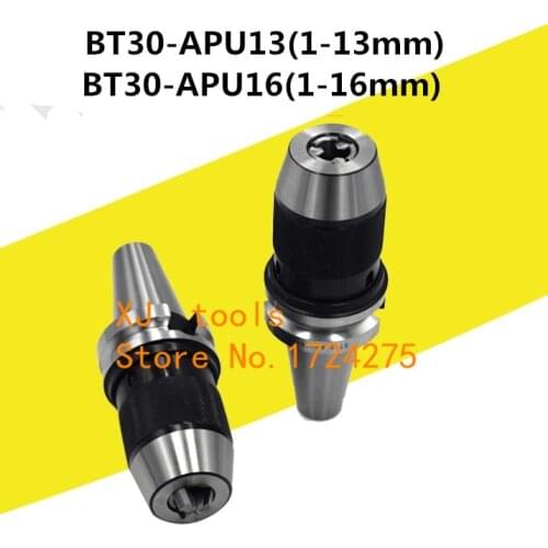 1Pcs BT30 APU16 Range:1-16mm Integrated keyless self tight Drill chuck for milling lathe BT30 APU13 Range:1-13mm