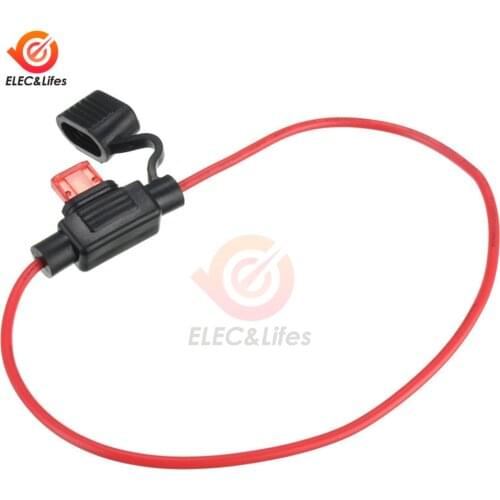 1Pcs Waterproof Automotive Power Socket Mini Blade Type Inline Fuse Holder with 30CM 10A Fuse Car Replacement Fuses