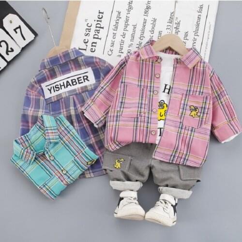 2020 Fashion Set (Coat+ Pant+T-shirt ) Version Of The Childrens Boys Girls Spring Autumn 3pcs Childrens Clothes 80cm-110cm
