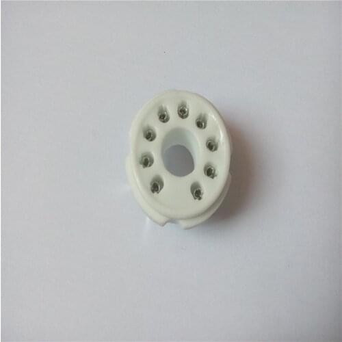 9pcs ceramic tube socket GZC9-Y-2 9 pin silver plated electronic tube socket outlet for EL504 EL519 tube amplifier