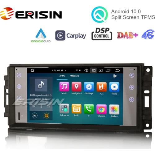 Erisin ES8176J 7" PX5 Android 10.0 Car Stereo DSP CarPlay & Auto GPS TPMS DAB+ 4G for Jeep Compass Wrangler Commander Do