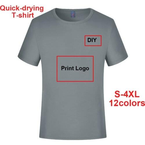 Women Quick-dry T Shirt DIY Custom Logo Printed mens Casual polyester Tops Tees Short Sleeve running team outdoor clothes