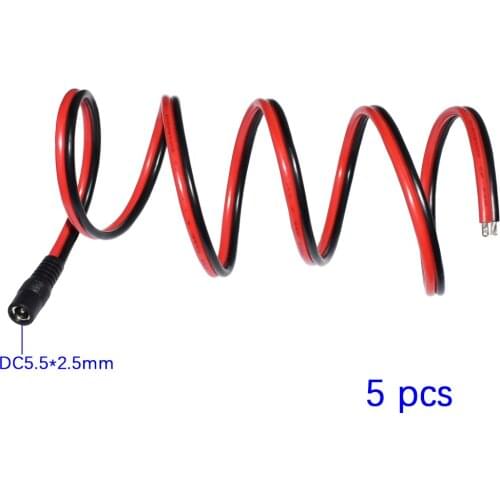 DC Power Pigtail Cable,12V 15A Fmale Connectors for CCTV Security Camera and Lighting Power Adapter by 2.5mm x 5.5mmUltra Thick