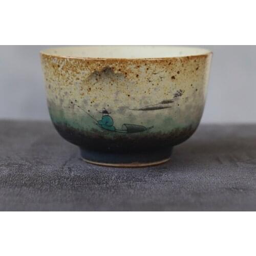 LUWU ceramic teacup mountain handmadetea cup chinese kung fu cup 90ml