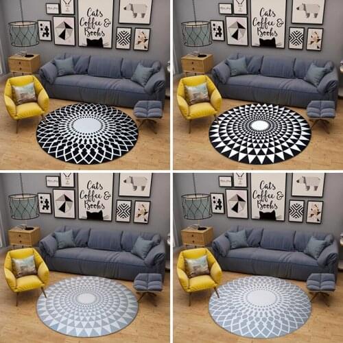 Nordic Gray Series Round Carpets For Living Room Computer Chair Area Rug Children Play Tent Floor Mat Cloakroom Rugs And Carpets
