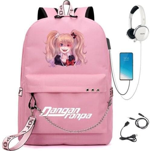 New Anime Printing Backpack Multifunction USB Charging Travel Canvas Student Backpack For Teenagers Boys Girls School Bag