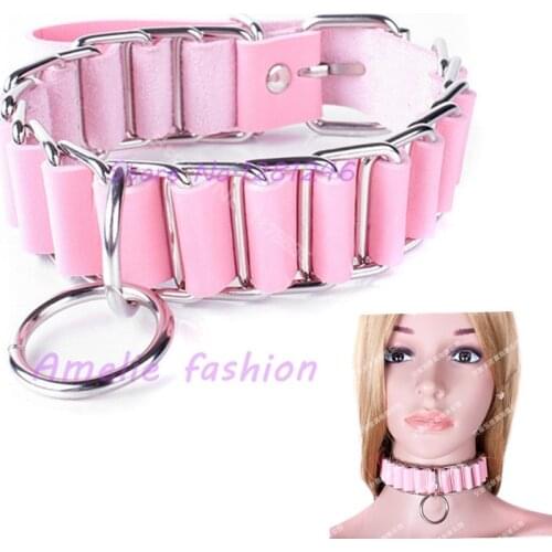 Fashion Sexy Collar Ring PU Leather Slave Sex Toys for Women in Adult Games Bdsm Fetish Bondage Restraint Novelty for Couples