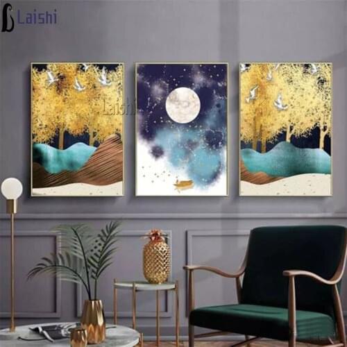 3pcs Diamond Painting Abstract nordic minimalist decor Diamond Embroidery Rhinestone Mosaic Picture by numbers hobby gift custom