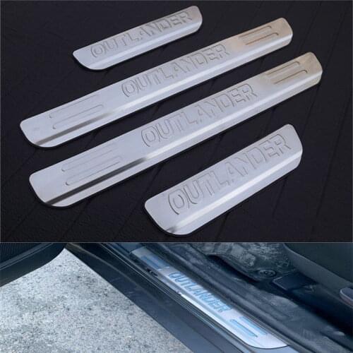 For Mitsubishi Outlander 2008 2013 2016 2020 Auto Door Sill Plate Trim Stainless Steel Threshold Kick Pedal Scuff Sticker Car St