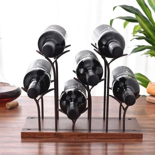 New Y Shape Wine Rack Nordic Style Wrought Iron White Wine Bottle Rack Creative Wood Home Wine Bottles Holder Furnishings