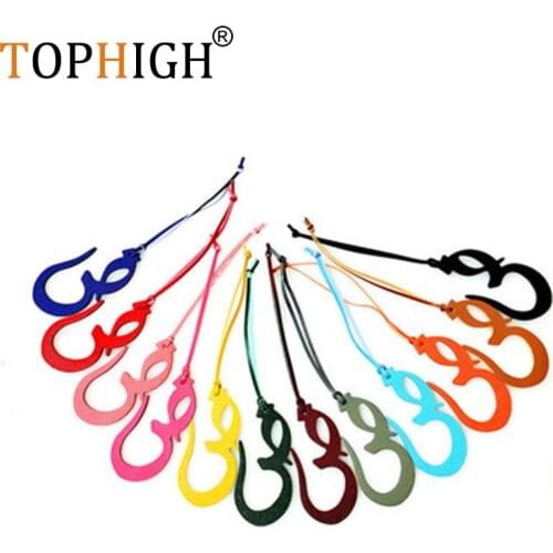 NEW Man Made Luxury Genuine Natural Leather Character Alphabet Arabic Letter Keychain Backpack Pendant Ladies Women Bag Charms