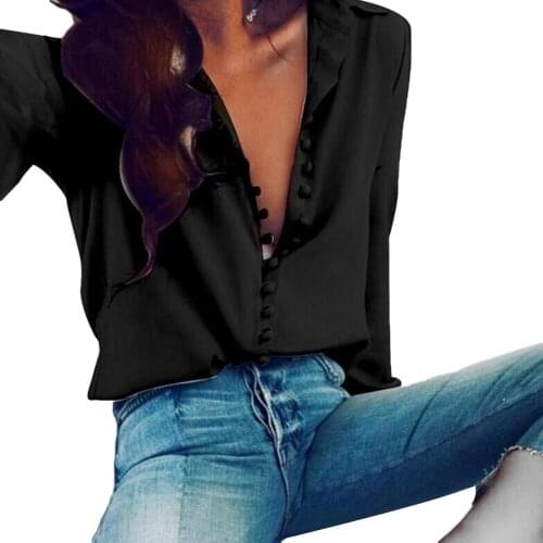 Plus Size Office Lady Solid Color Turn Down Collar Blouse Single-breasted Shirt playeras mujer лето 2020 женская одежда