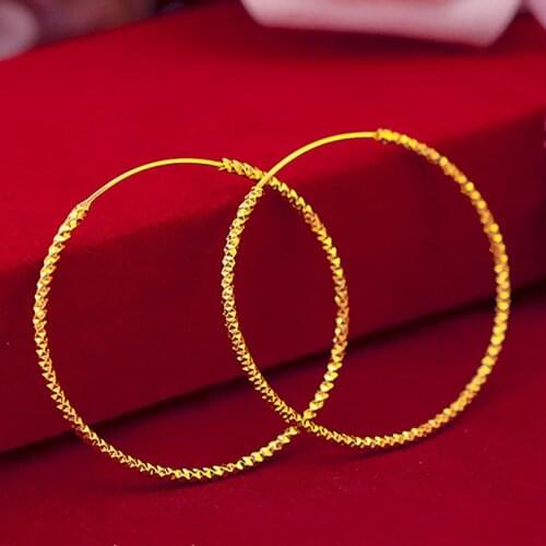 Simple Circle Hoop Earrings Yellow Gold Filled Classic Women Huggie Earrings Gift