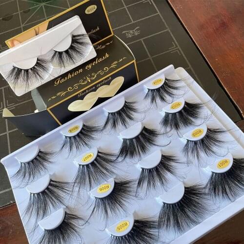 1Pair Beaver Thick Eyelash 70mm Super Long False Eyelashes 100% Mink 3D Fake Eyelashes Exaggeration Cosplay Messy Criss-cross