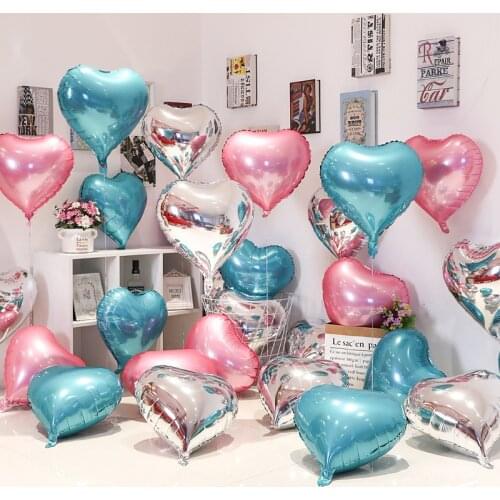 10Pcs 18inch Gold Silver Foil Star Heart Balloon Wedding Balloons Decoration Baby Shower Childrens Birthday Party Balloon Globo