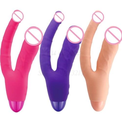 Silicone Double Penetration Dildo Vibrators for Women G Spot Realistic Dildo Vibrator Anal Dildo Butt Plug Women Sex Toys