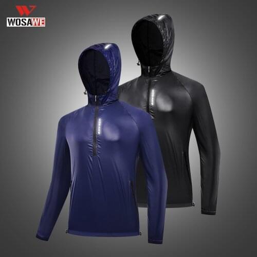 WOSAWE Reflective Portable Cycling Jacket Windproof Waterproof Racing Wind Coat Running Riding Motorcycle Windbreaker