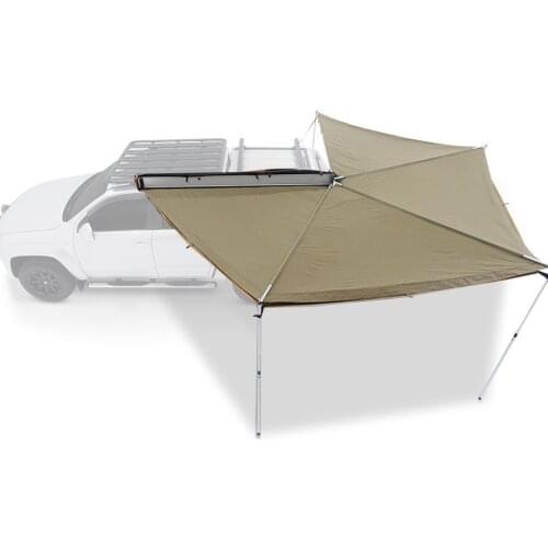 270 Awning Rooftop Tent Sun Shelter Designed for Vehicle with Roof Rack- Left Hand Driver Side Awning Radius 6.5ft,Khaki