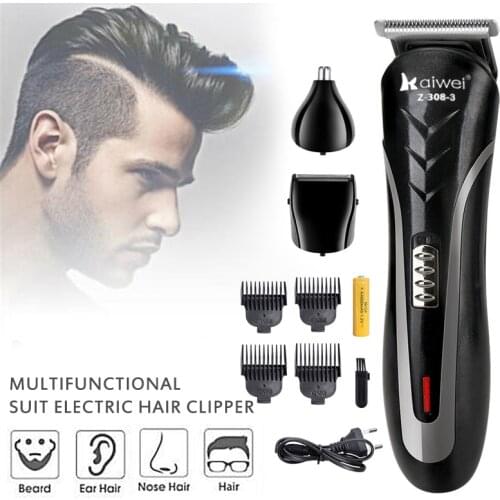 All 3 In 1 Rechargeable Hair Clipper Beard Nose Ear Shaver Hair Trimmer For Men Waterproof Wireless Electric Haircutting Tools