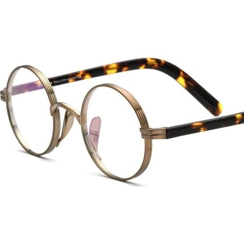Japan turtle pure titanium glasses frame plate optical glasses B titanium round retro glasses frame customized myopia glasses