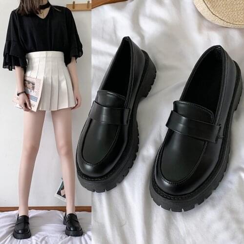 Womens Small Leather Shoes, Black Thick-soled Height-enhancing Shoes, Womens Shoes High Heels Shoes for Wedding Women