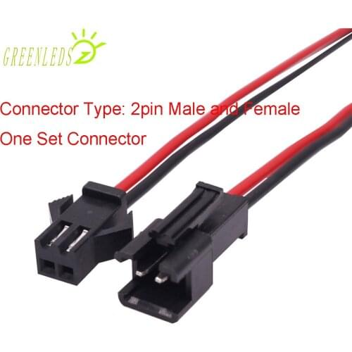 10pcs Female+10pcs Male 2pin Red and Black Cable Connectors for Single Color LED Light with High Quality
