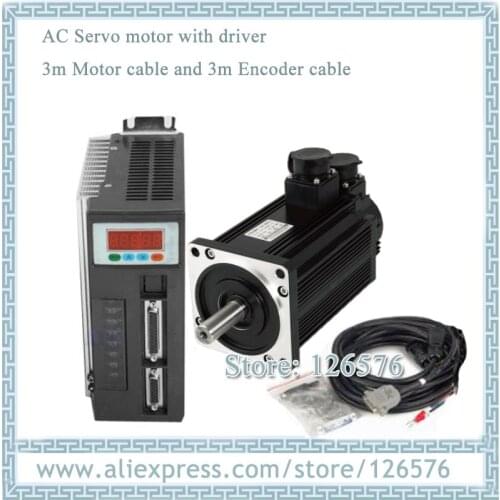 130ST-M10010 130ST AC220V AC Servo Motor 10N.M 1KW 1000rpm servo motor and Driver with 3m Cable