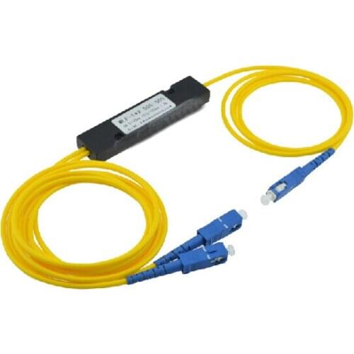 1X2 fiber optic splitter with SC/UPC connector Coupler FTTH PLC Splitter SC FBT Optical Fiber PLC Splitter Free shipping