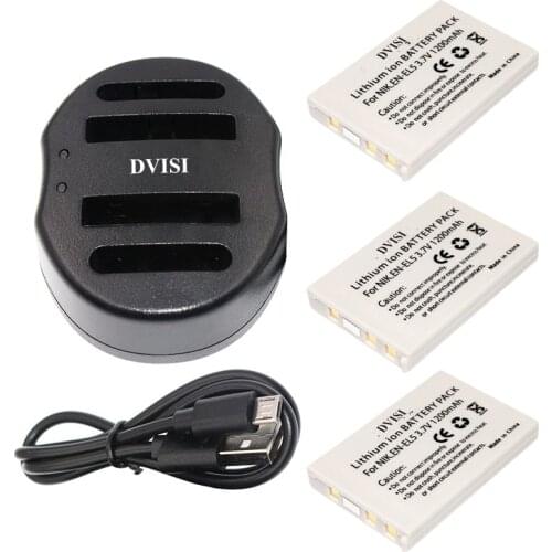 3pcs 1.2Ah EN-EL5 EN EL5 ENEL5 Rechargeable Battery + USB Charger for Nikon Coolpix P80 P90 P100 P500 P510 P520 Digital Camera