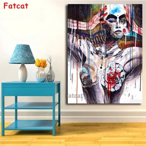 Diamond Embroidery Modern abstract graffiti woman art Diamond Painting Full Square round drill Mosaic Cross Stitch Art PP2413
