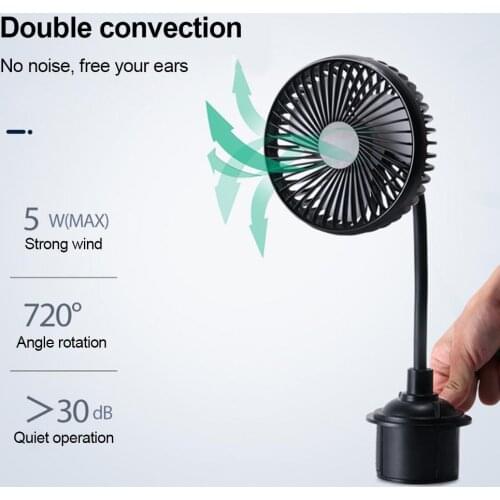 Car Cooling Fan Automobile Vehicle Fan Sna p-in USB Powered 3-Speed Fan Portable Electric Fan For Car Van Truck SUV