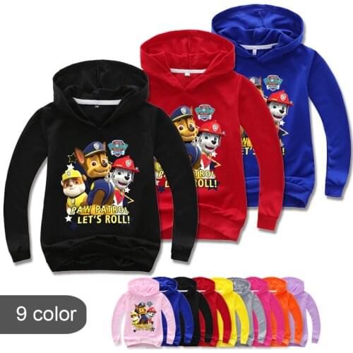 Paw Patrol Fleece Coat Clothes Child Sweatshirt Boys Hoodie Kids Hoodie Sweatshirt Cotton Paw Kid Clothes Pullover Streetshirt