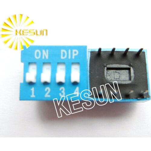 China Quality DS-04 Blue 4P DIP Switch 2.54mm 4 Position Encoder Switch Slide Switch x 200PCS