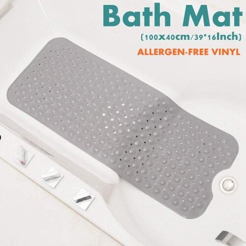 Safety Bath Mat Massage Extra Long 40x100cm Shower Bathtub Mats Non Slip Bathroom Floor Mat with Suction Cup for Kids Elderly