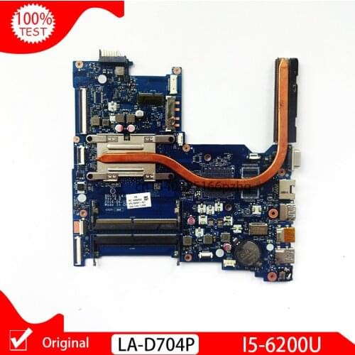 Original For HP 250 250 G5 15-AY Laptop Motherboard With VGA SR2EY I5-6200u CPU 858581-601 858581-001 LA-D704P main board