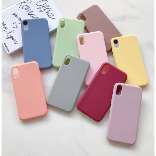 Matte silicone phone case on for huawei P smart plus p20 p30 p8 p9 p10 lite 2017 2018 2019 candy color soft tpu back cover funda