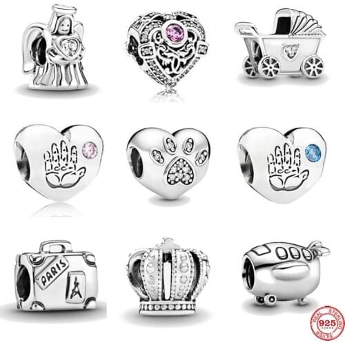 2021 NEW Baby Boy girl Handprint Baby Charm diy Bead fit original Pandora charms silver 925 Bracelet for girl fashion jewelry