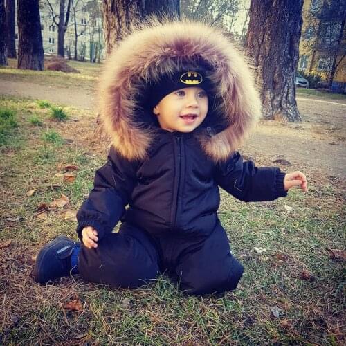 2020 New Year Paragraph Winter Infants down Coveralls Children Thickened Men and Women Baby Fur Collar out Crawling Clothes