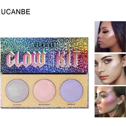 UCANBE Chameleon Crystal Sugar Eyeshadow Makeup Palette Highlighter Bronzer Glow Shimmer 3 Color Eye Shadow Women Cosmetic