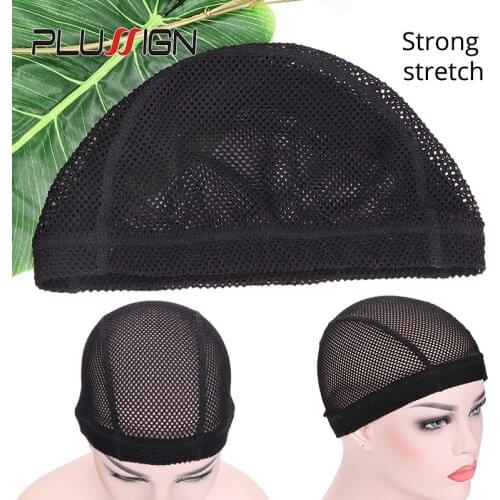 Plussign Crochet Wig Cap Weave Cap For Making Wigs Mesh Dome Caps Spandex Breathable Durable Big Hole Natural Braid Caps
