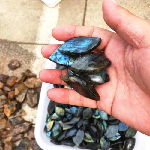 5pcs Top Natural Labradorite Crystal Moonstone Rough Polished Pendant Collectables Colorful Shine Stone Decor Gifts