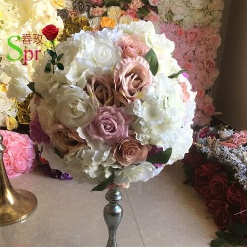 SPR Free shipping 10pcs/lot wedding road lead artificial flower mat flower ball for wedding decor