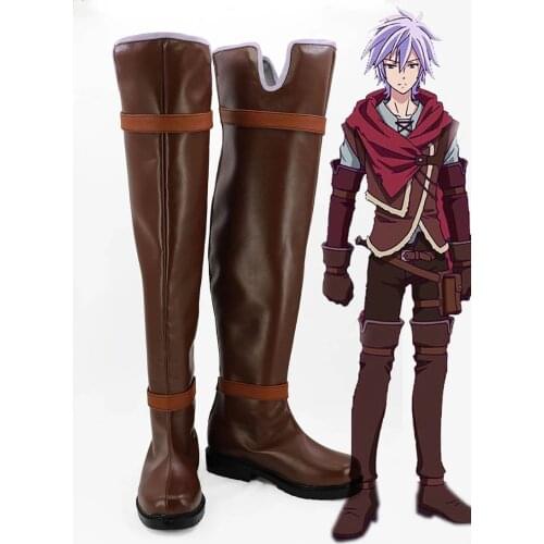 No Game No Life Zero Riku Cosplay Boots Shoes Riku Cosplay Blue Wig Hair Halloween Party Props Custom Made Any Size