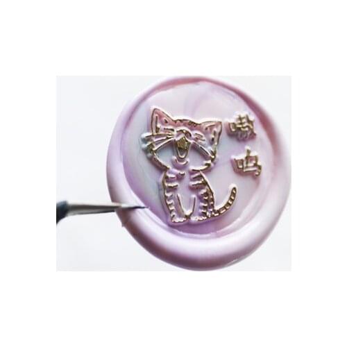 Cute cat hippo Head Removable Wax Seal Handle Heads DIY Stamps Postage Journal Package Date Wedding Gift Envelope Tools