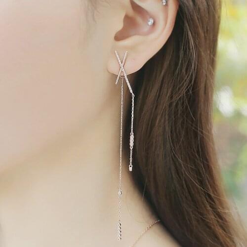 New Design Wedding Jewelry Luxury Clear Zircon Earrings Elegant 925 Sterling Silver Stud Earrings For Women