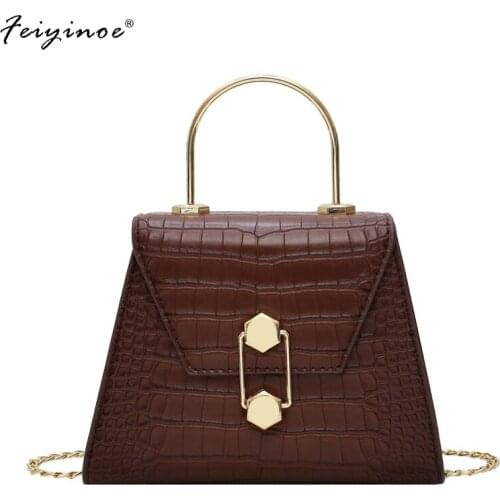 Stone Pattern PU Leather Crossbody Bags For Women 2021 Small Totes Handle Lady Shoulder Messenger Bag Handbags Womens Bag