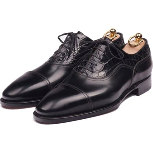 Oxford Dress Wedding Style Man Shoe Fashion Formal Genuine Leather Solid Original Business Designer Mens Shoes