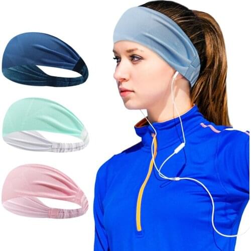 Solid Color Wide Sport Yoga Headband Stretch Hairband Elastic Hair Band Running Turban Head Wrap Hair Accessories For Women
