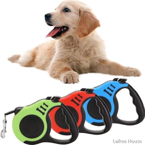 Retractable Dog Lead Extending Leash Tape Cord 3M 5M ABS Nylon Rope For Small And Medium-Size Dogs Walk Freely Pet Traction Rope